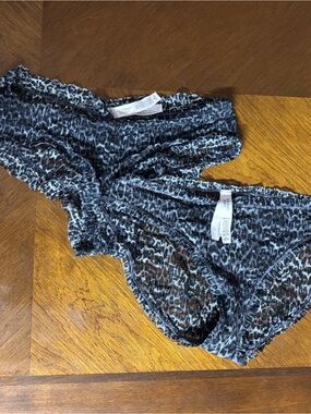 Victoria's Secret Black Lace Animal Print Bikini Briefs